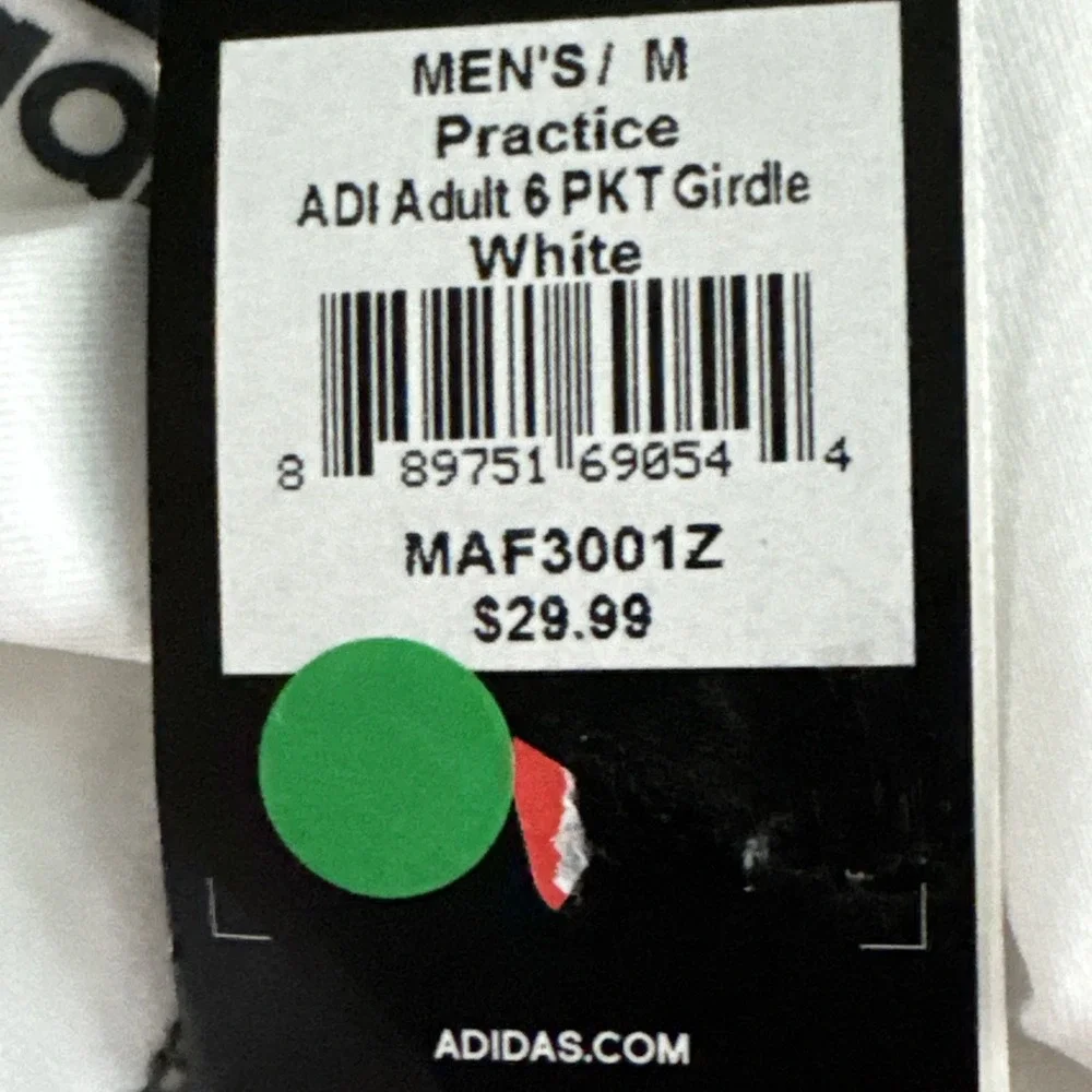 adidas ADI Adult 6 Pocket White M Football Polyester Breathable Men No Pads